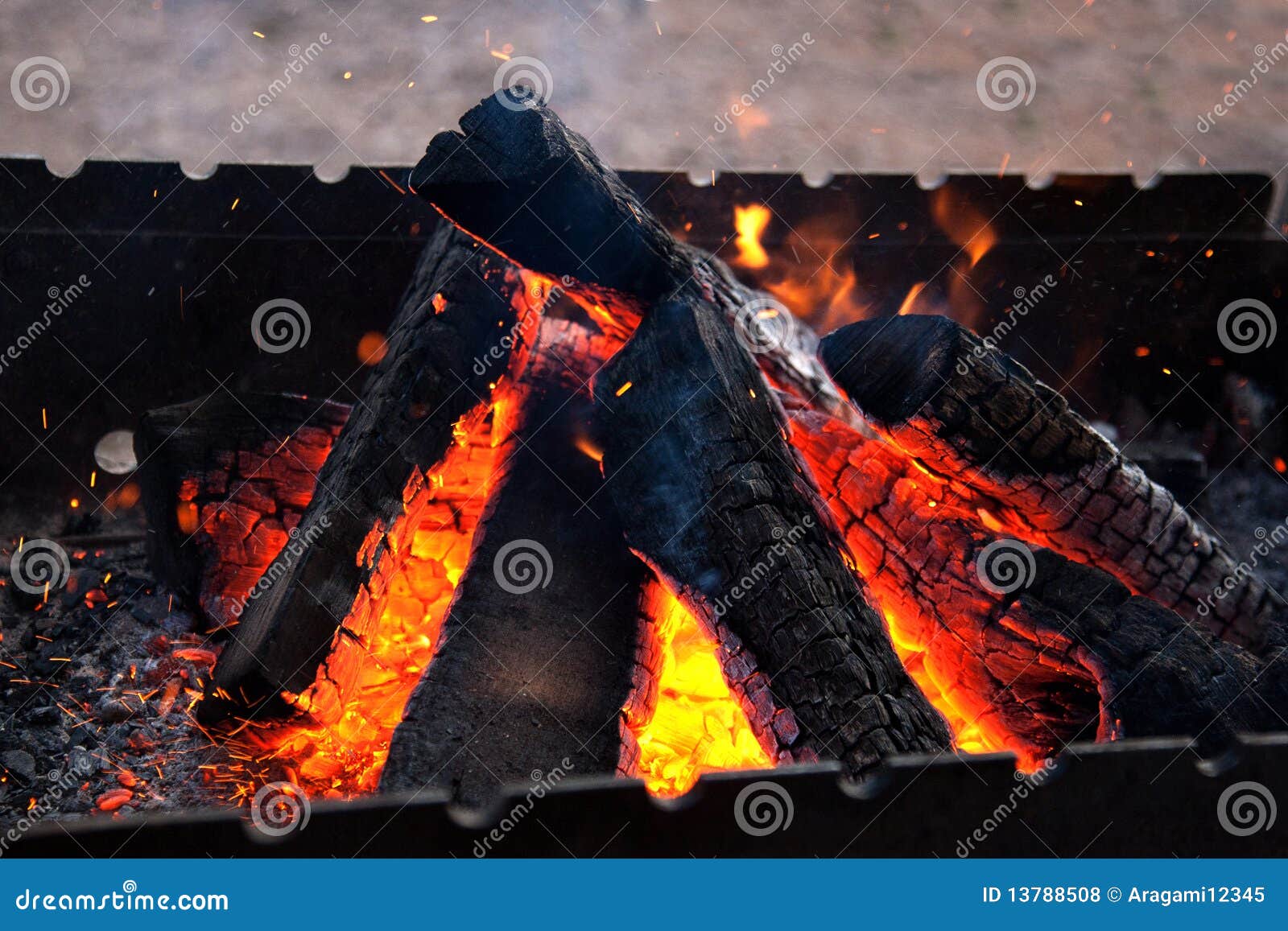 firewood in brazier