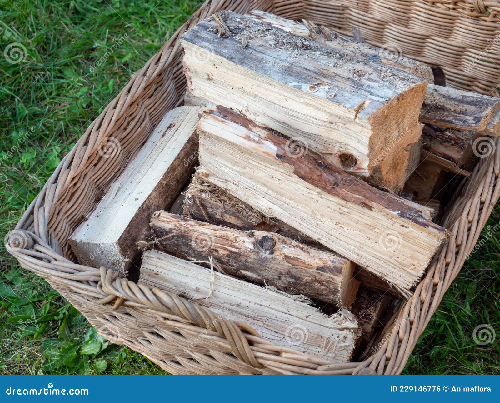 Firewood for the Fireplace in a Basket Stock Photo Image of building