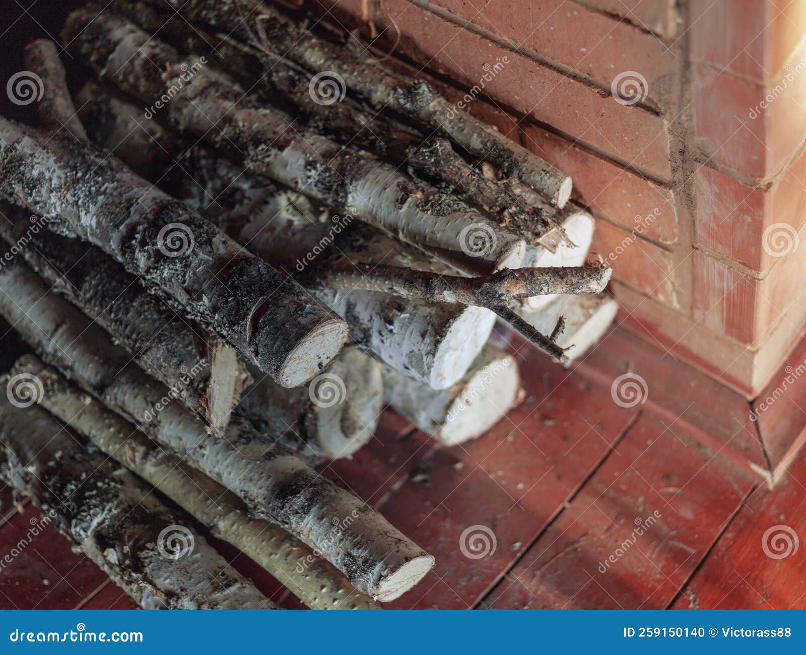 Firewood for fireplace stock photo. Image of home, warm 259150140