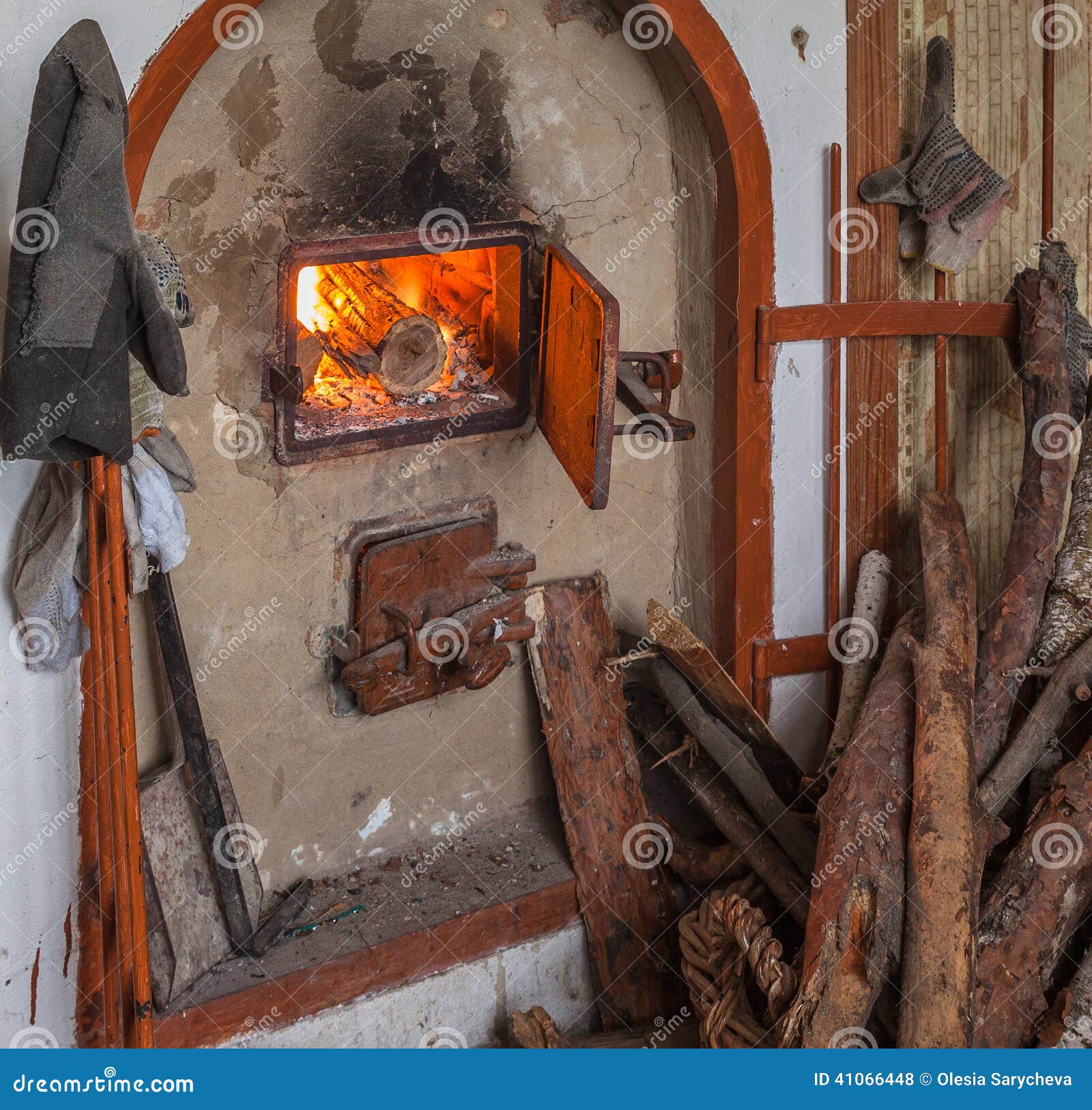 Firewood Near the Fireplace Stock Photo Image of forest, bark 41066448