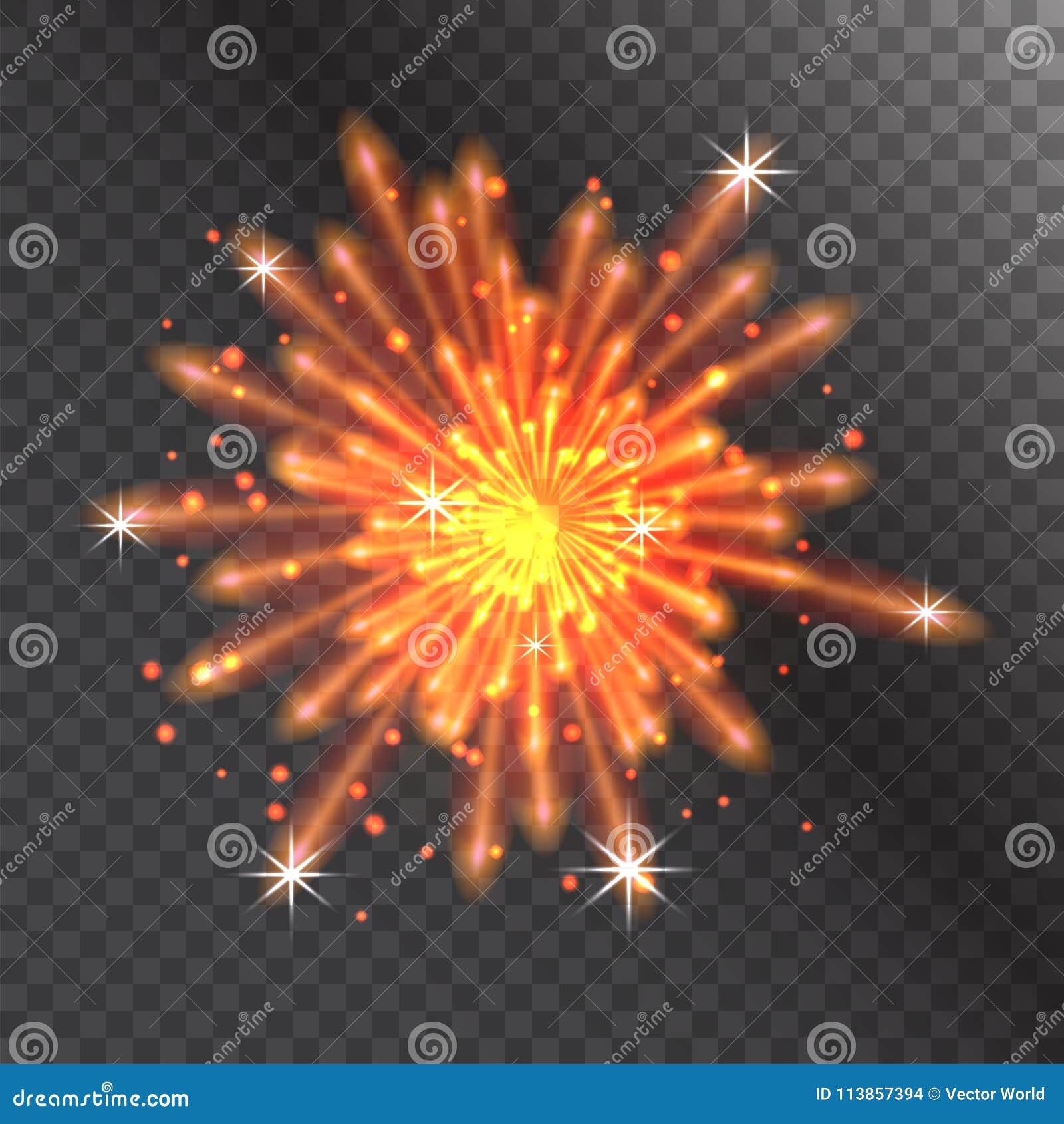 Firework Vector Illustration Celebration Holiday Event Night Explosion
