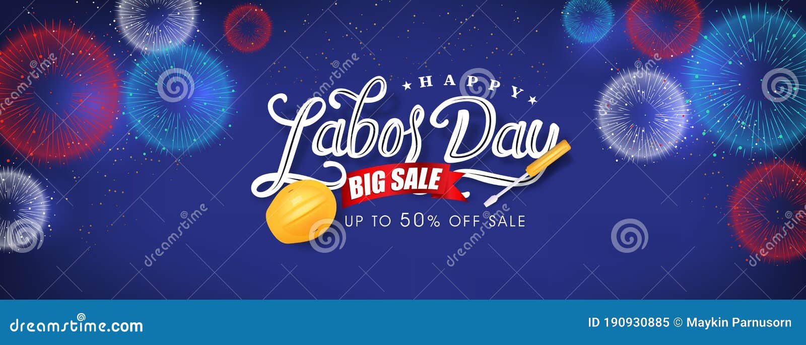 fireworks banner for labor day sale promotion advertising banner template.american labor day wallpaper.