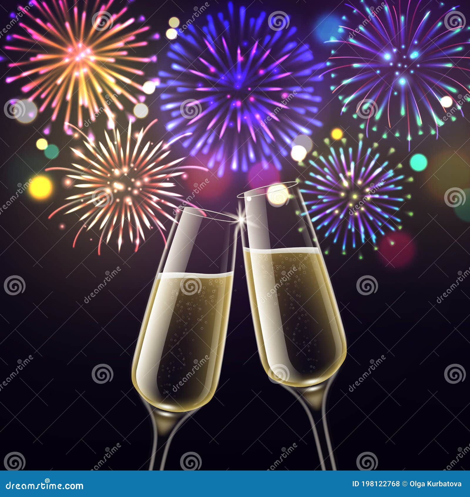 Download Congratulatory Wine With Gold Confetti Cartoon Vector ...