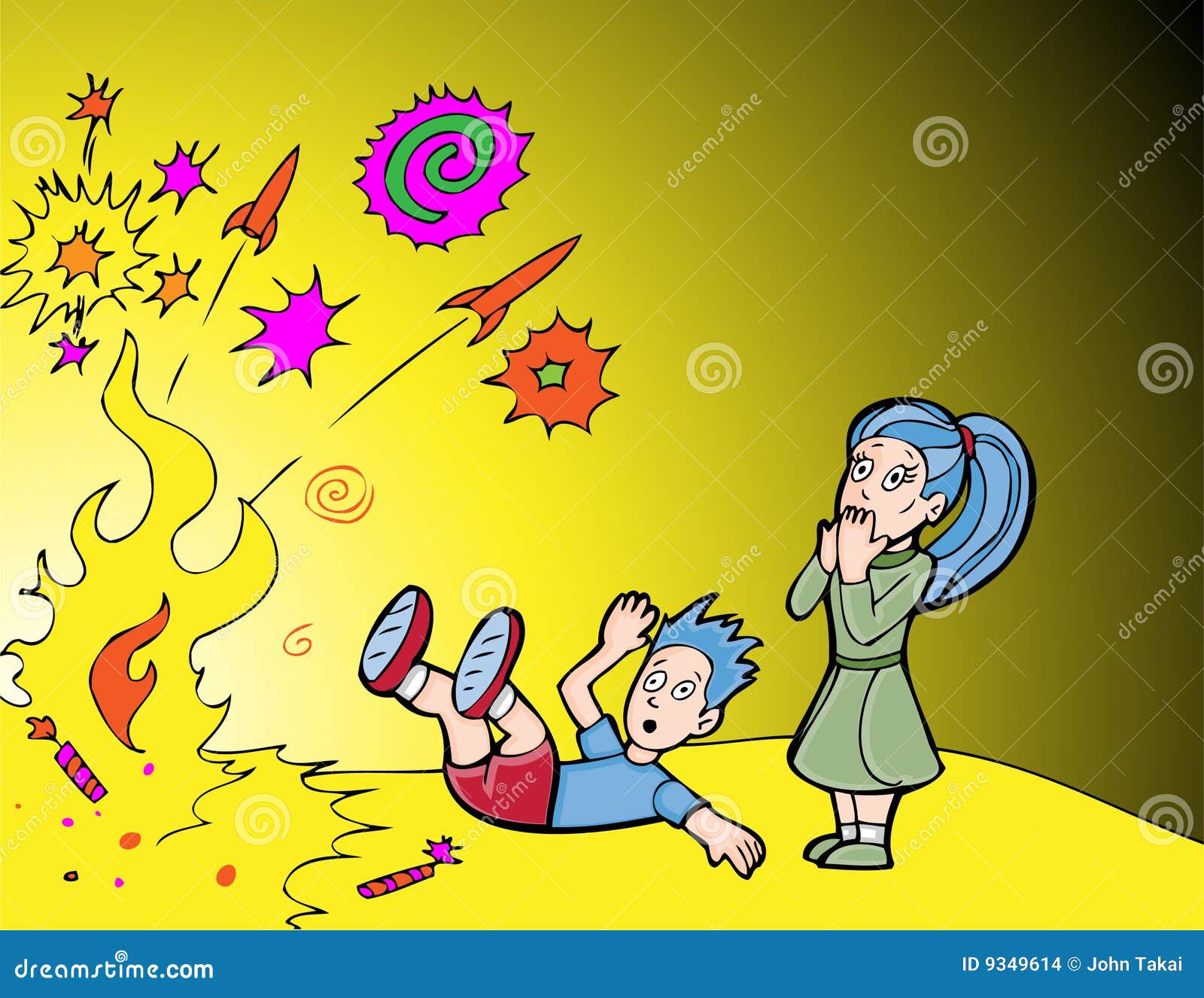 Fireworks are Dangerous stock vector. Illustration of flame - 9349614