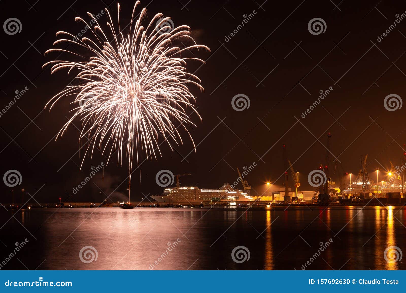 fireworks at `festa del mare`