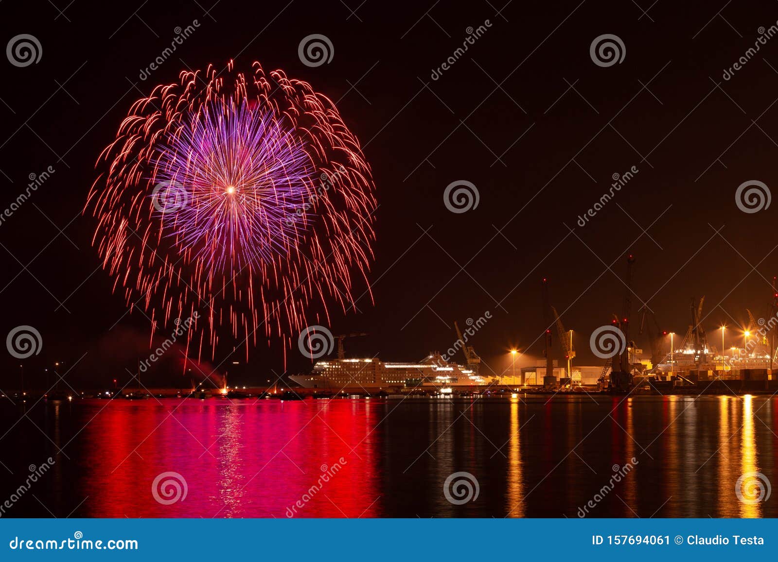 fireworks at `festa del mare`