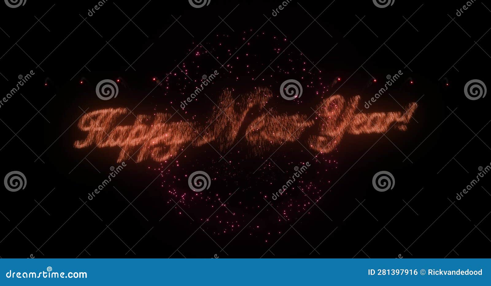Fireworks Happy New Year Exploding Colorful Text Message Opener and