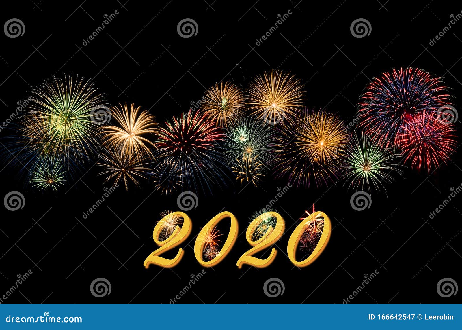 Fireworks for a Happy New Year 2020 Wishes Stock Illustration ...