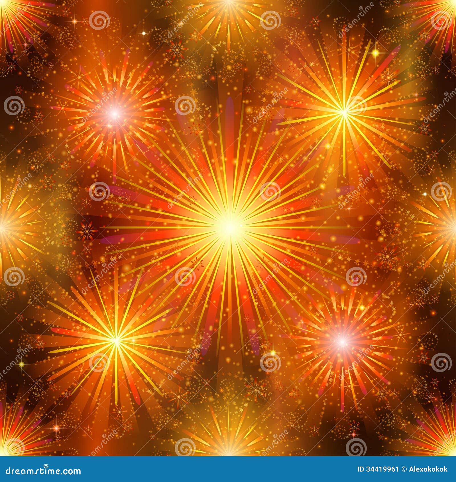 Fireworks, Seamless Stock Image - Image: 34419961