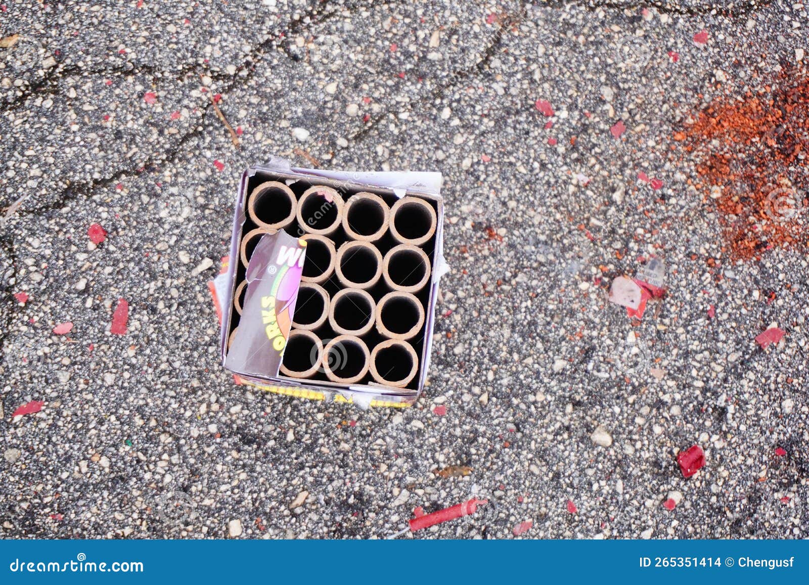 Fireworks waste debris stock photo. Image of debris 265351414