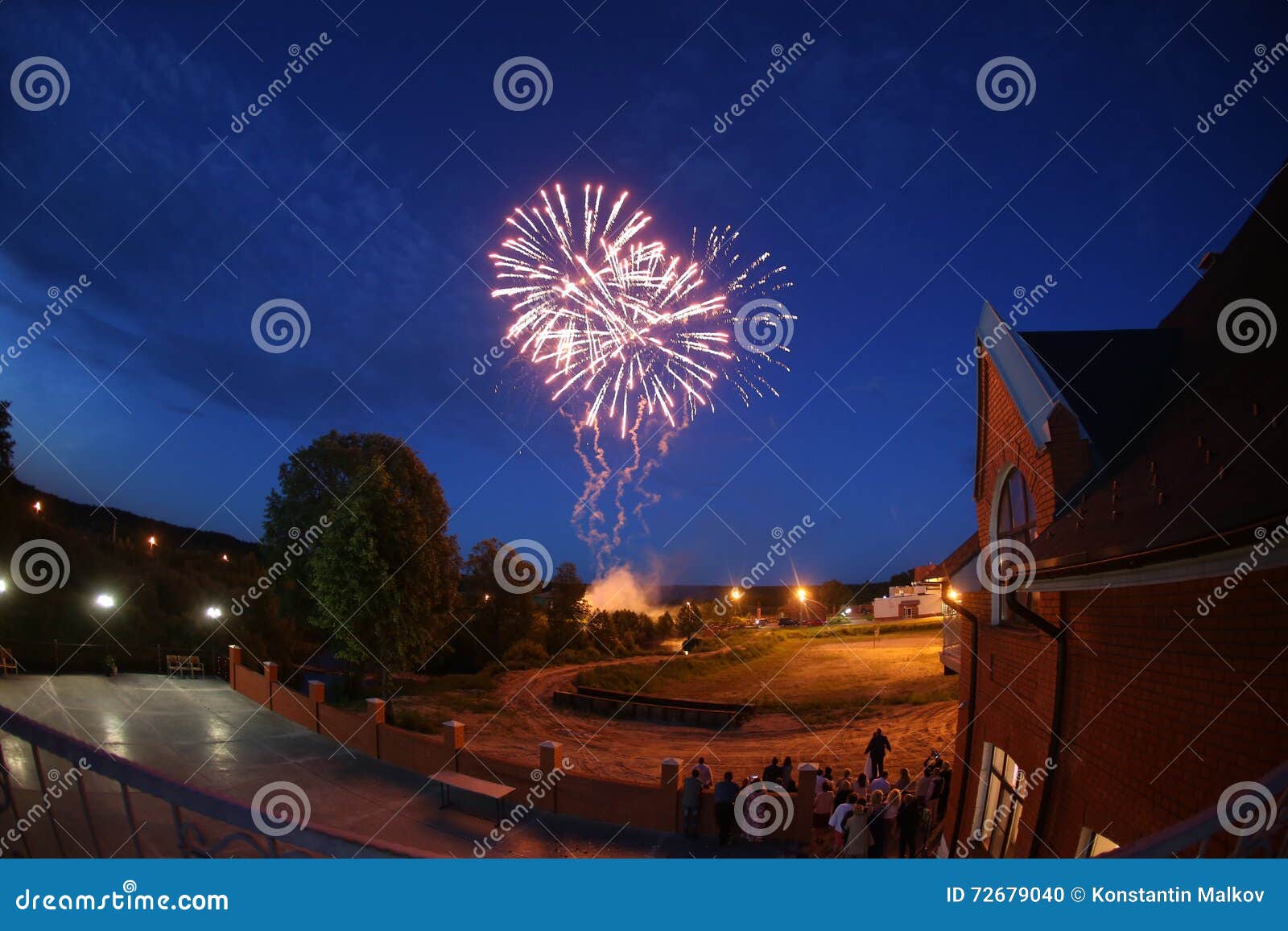 Fireworks At Wedding Night. Stock Photo - Image of black, bursting: 72679040