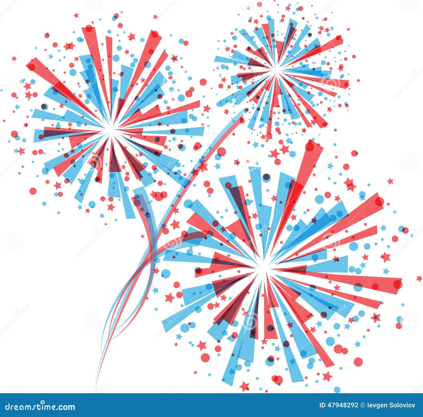 Fireworks In White Stock Vector - Image: 47948292
