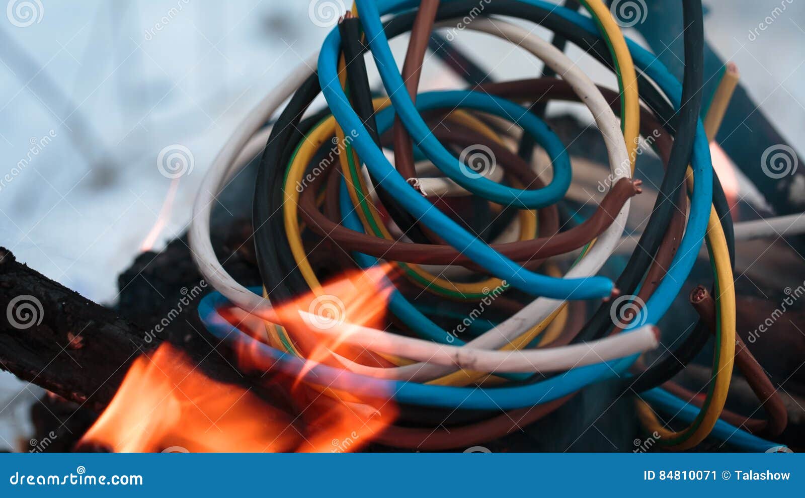 Firing wire in fire stock image. Image of electrical - 84810071