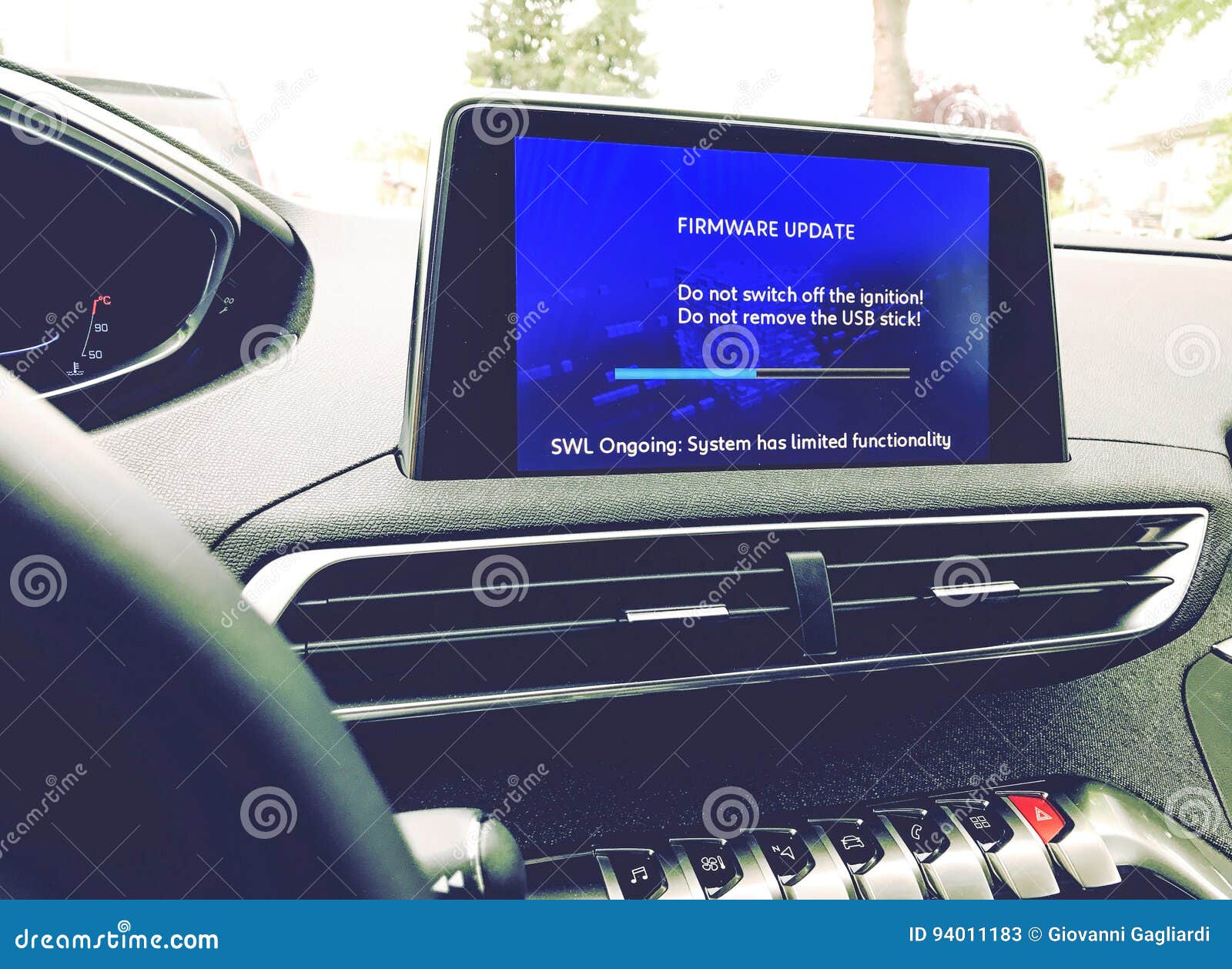 Firmware Update on a Modern Car Stock Image Image of screen, update