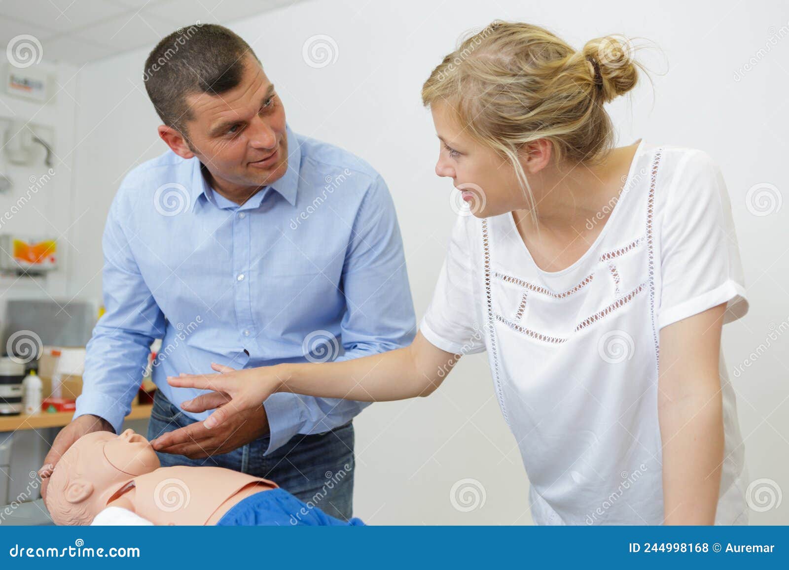 First Aid Course on Baby Dummy Stock Photo Image of teach, person