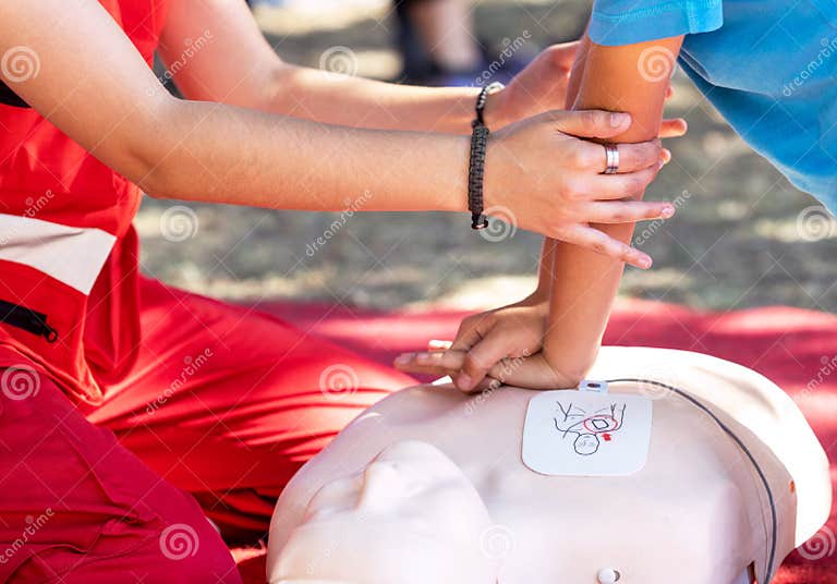 First Aid and CPR Training Detail Stock Photo Image of learning