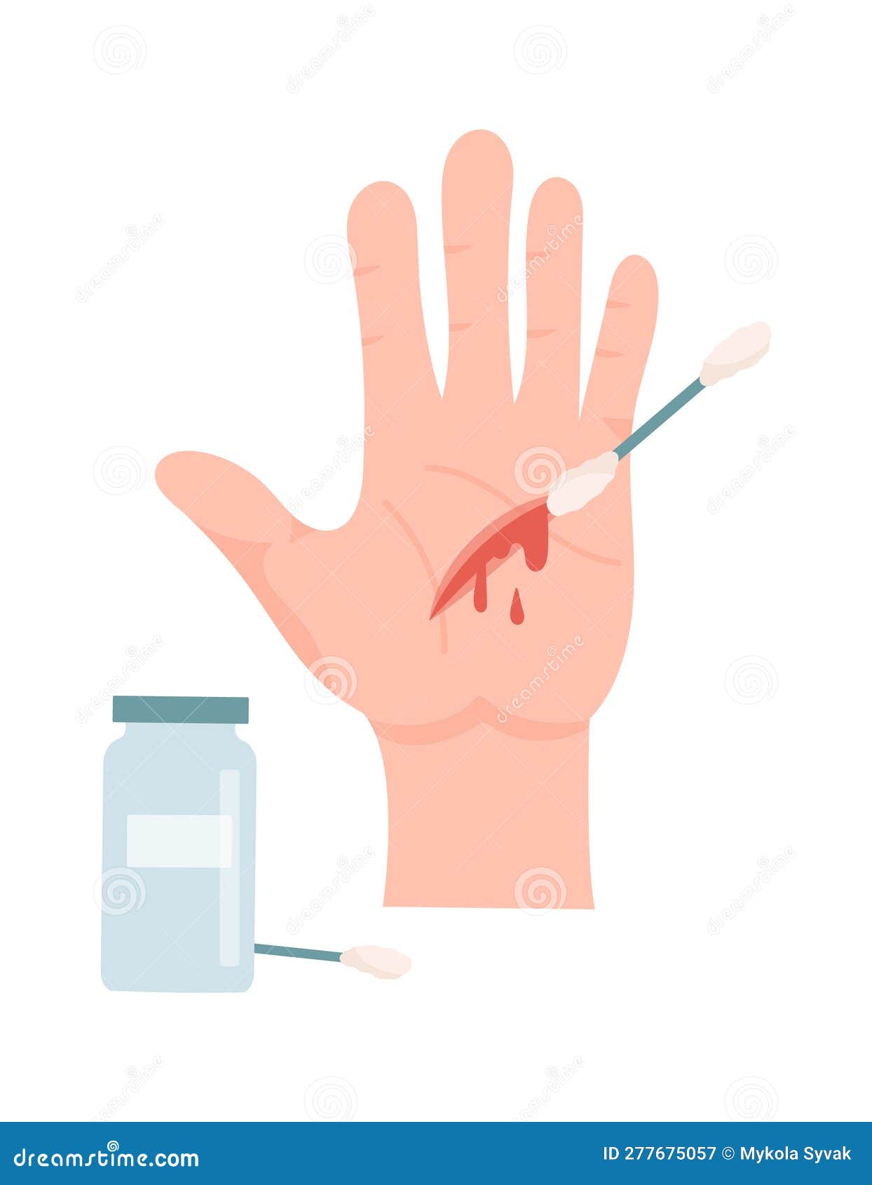 First Aid Hand Treatment stock vector. Illustration of medicine - 277675057
