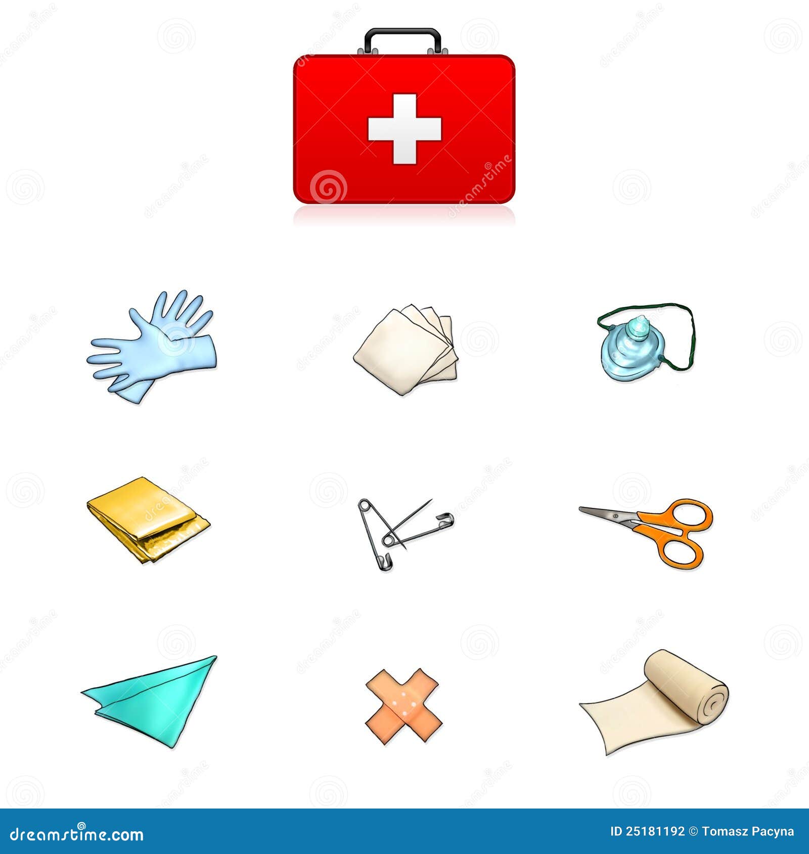 First Aid Kit Supplies Clipart first aid kit illustration stock 