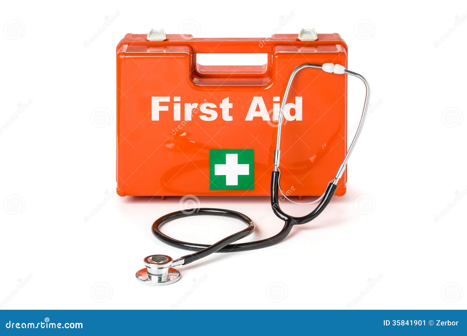 First Aid Kit with a Stethoscope Stock Image Image of helper