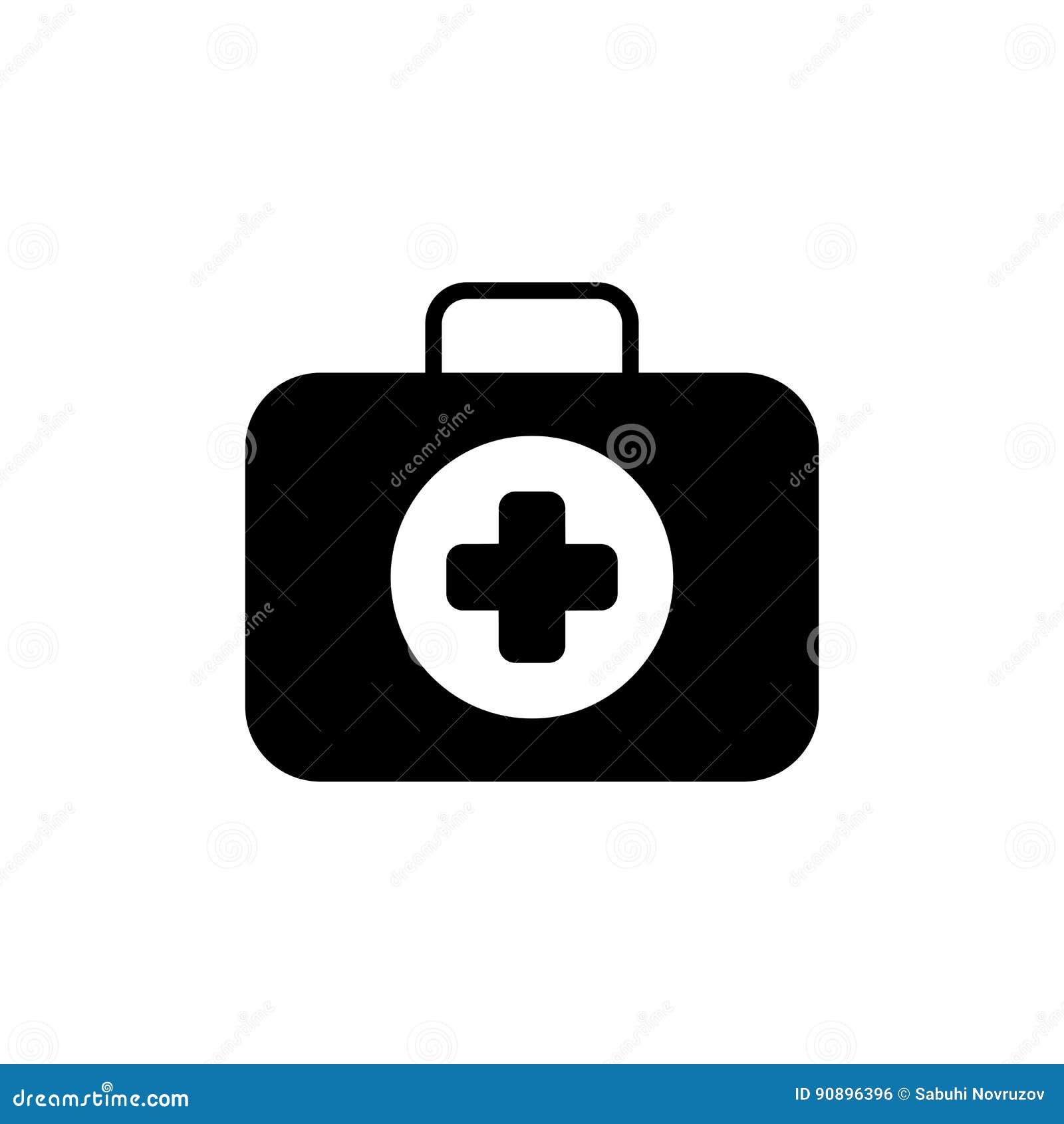 First Aid Kit Symbol and Medical Services Icon. Flat Design. Isolated