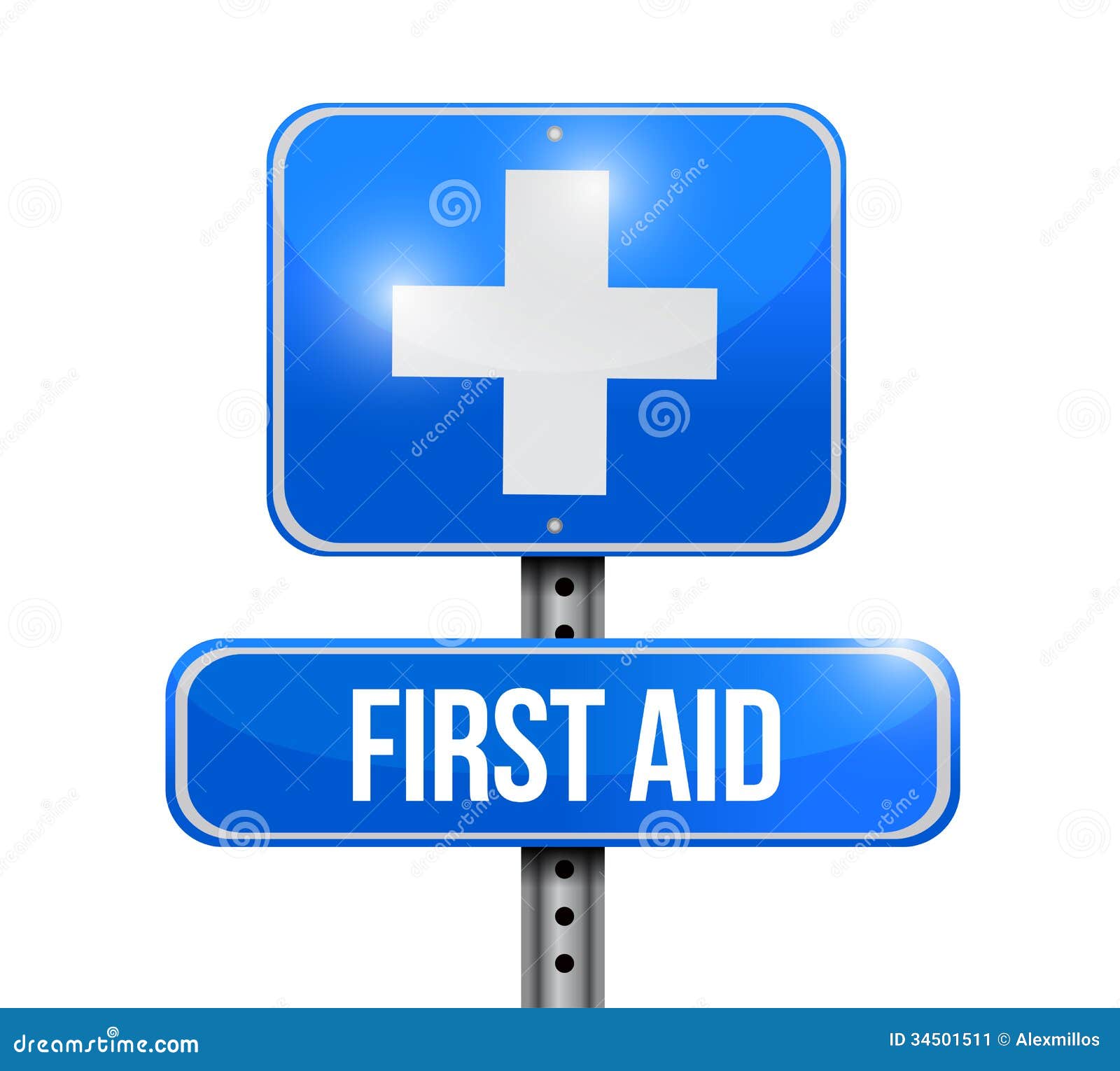 First Aid Road Sign Illustration Design Stock Illustration