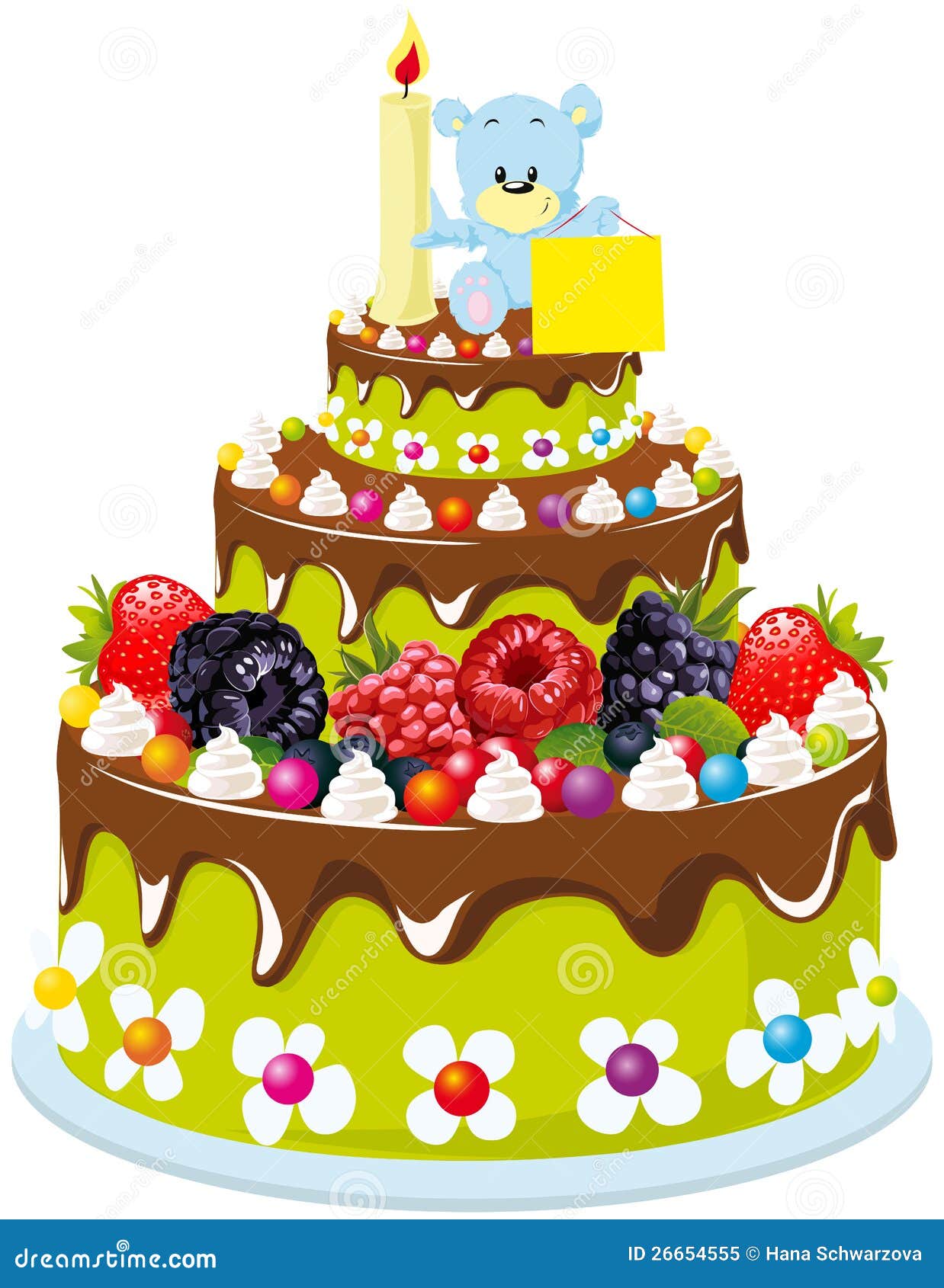 First Birthday Cake Stock Vector Illustration Of Ripened 26654555