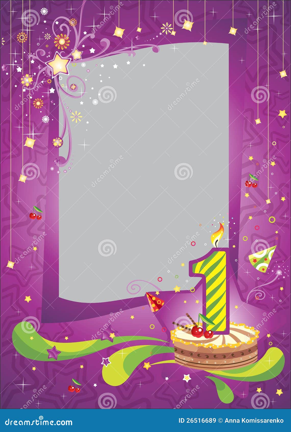 First birthday frame stock vector. Illustration of cake - 26516689