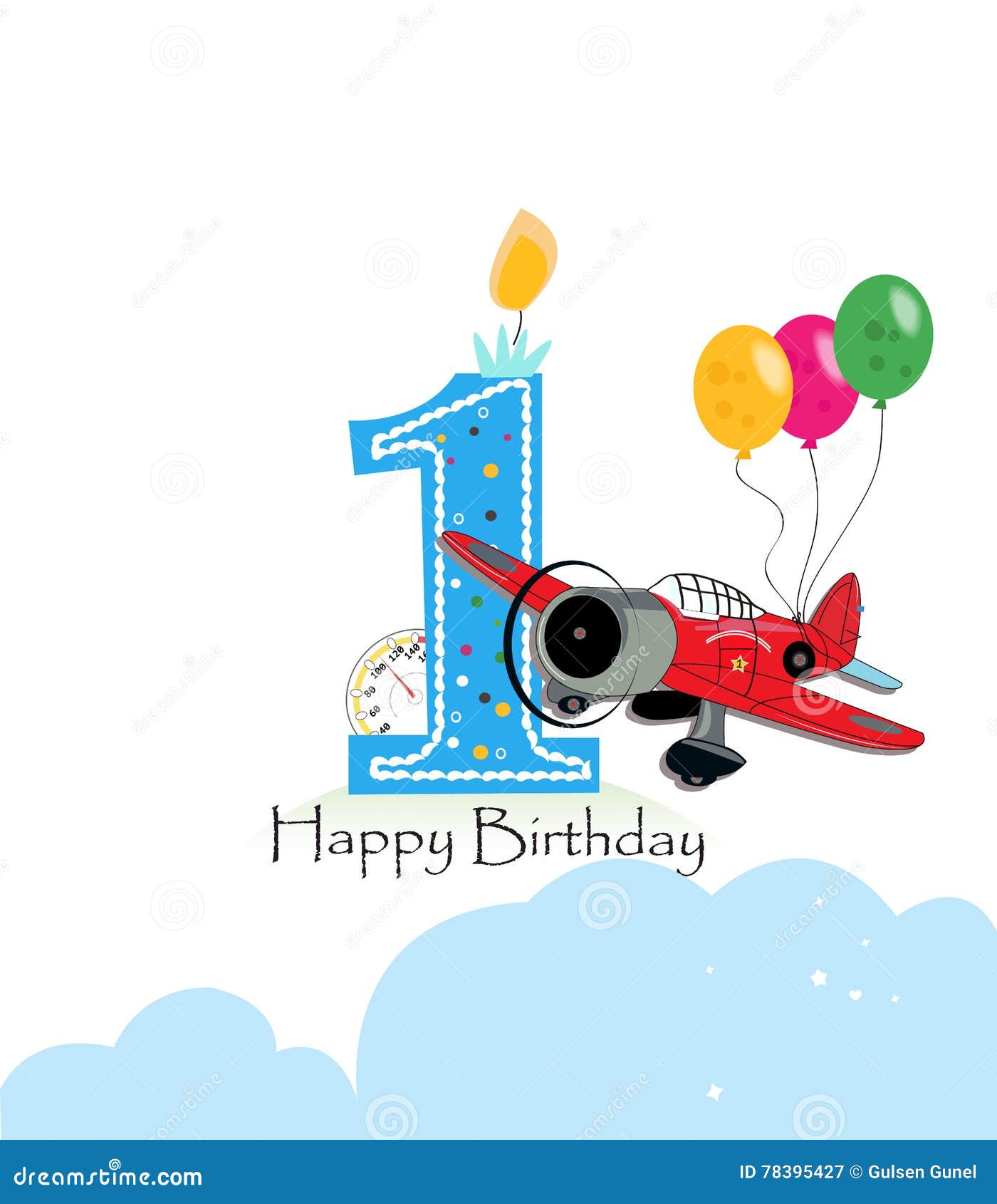 first birthday greeting card air plane balloon happy birthday boy greeting card 78395427