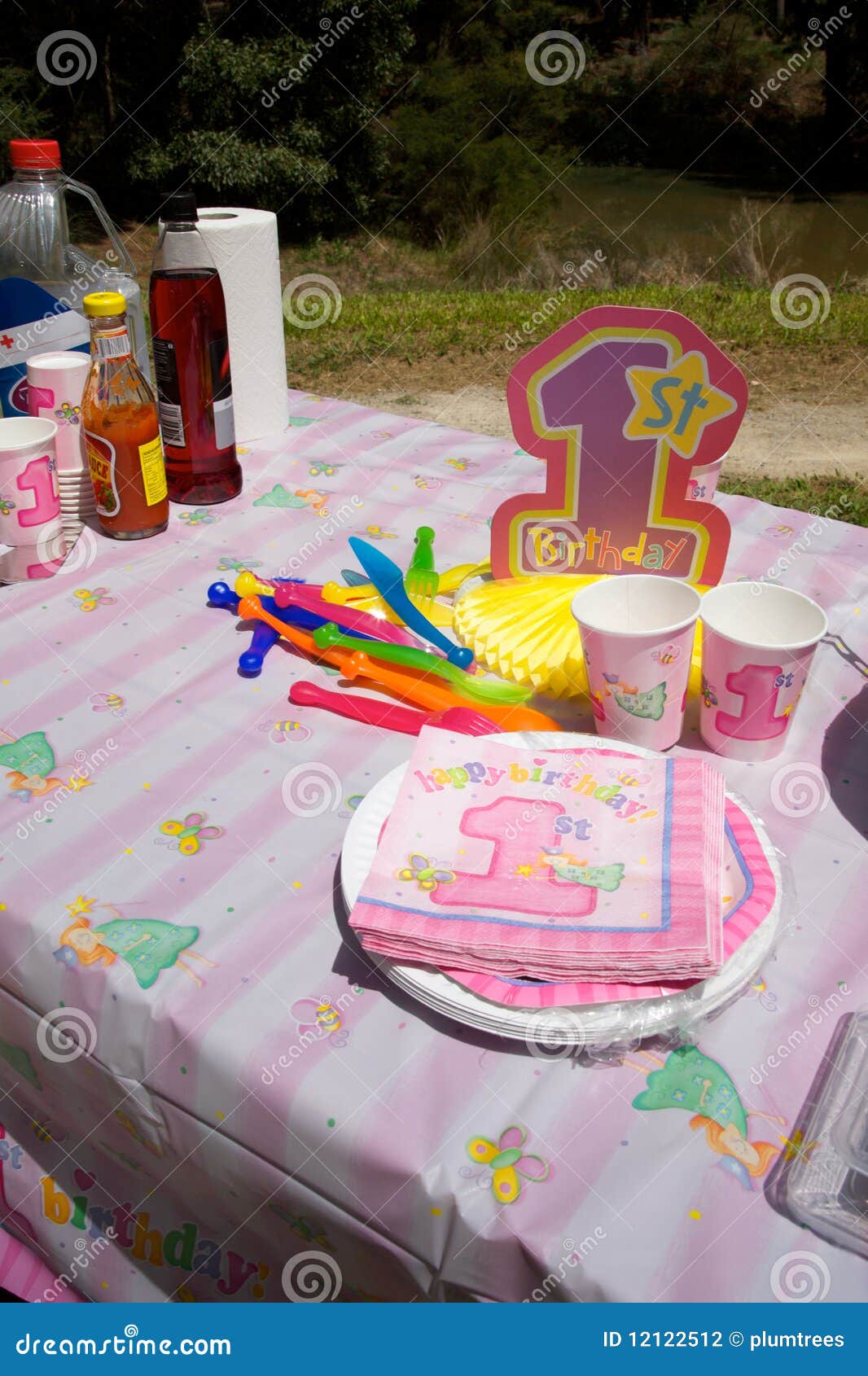 First Birthday Party in a Park Stock Photo Image of festive, cups
