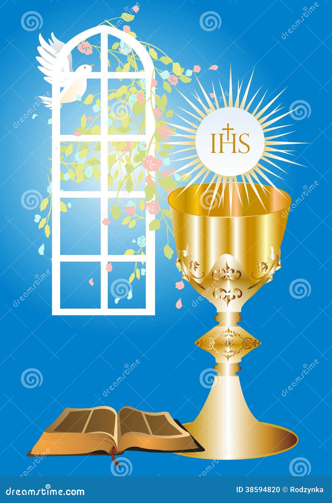 First communion, stock vector. Illustration of sacrament 38594820