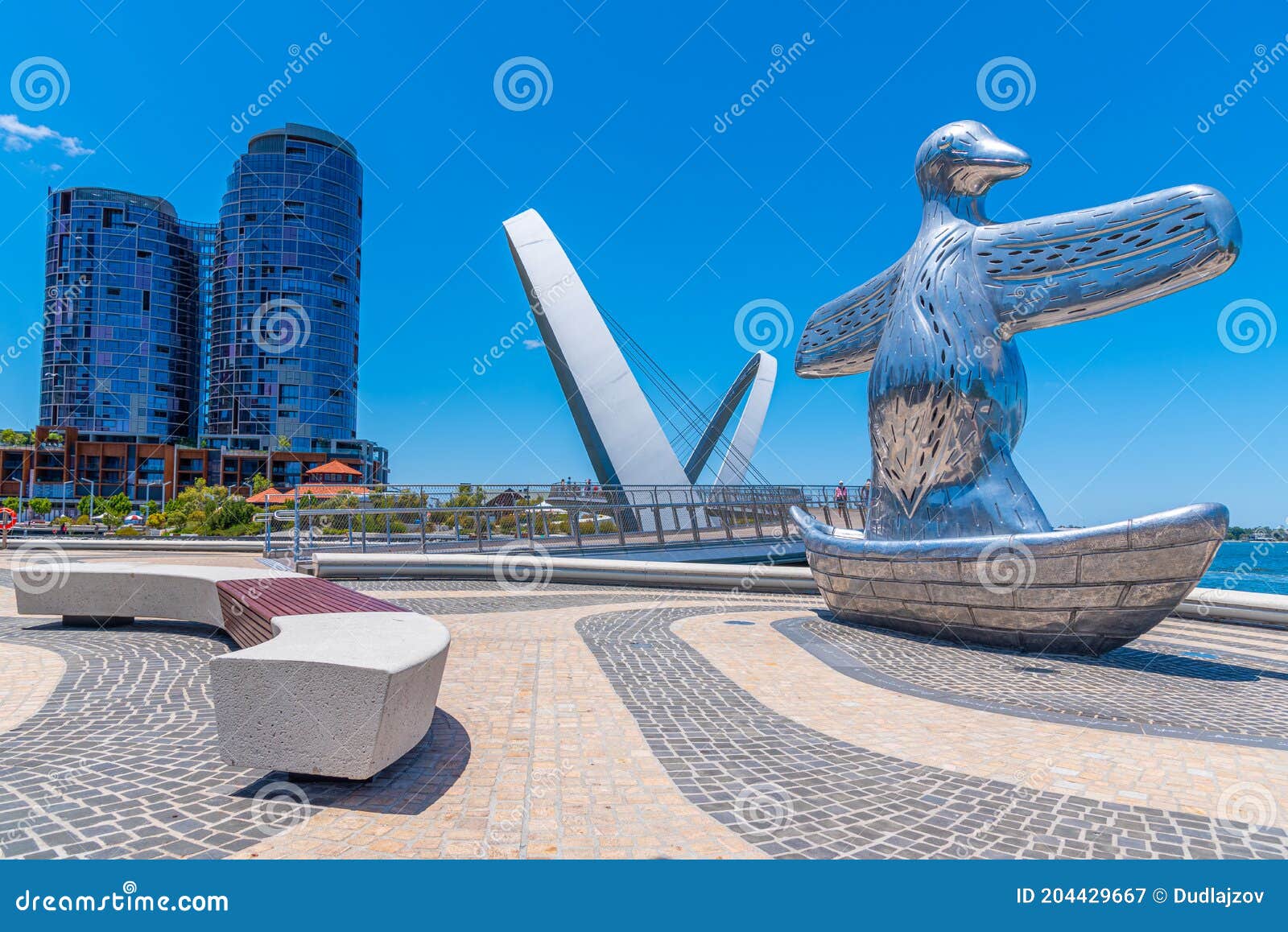 First Contact Sculpture in Perth, Australia Editorial Photography