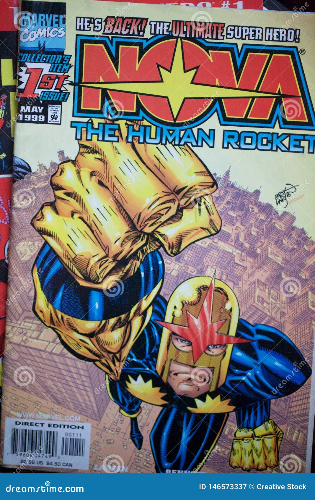 First Edition of Superhero Comic Book Featuring the Character Called Nova,  Editorial Photography - Image of comic, superhero: 146573337