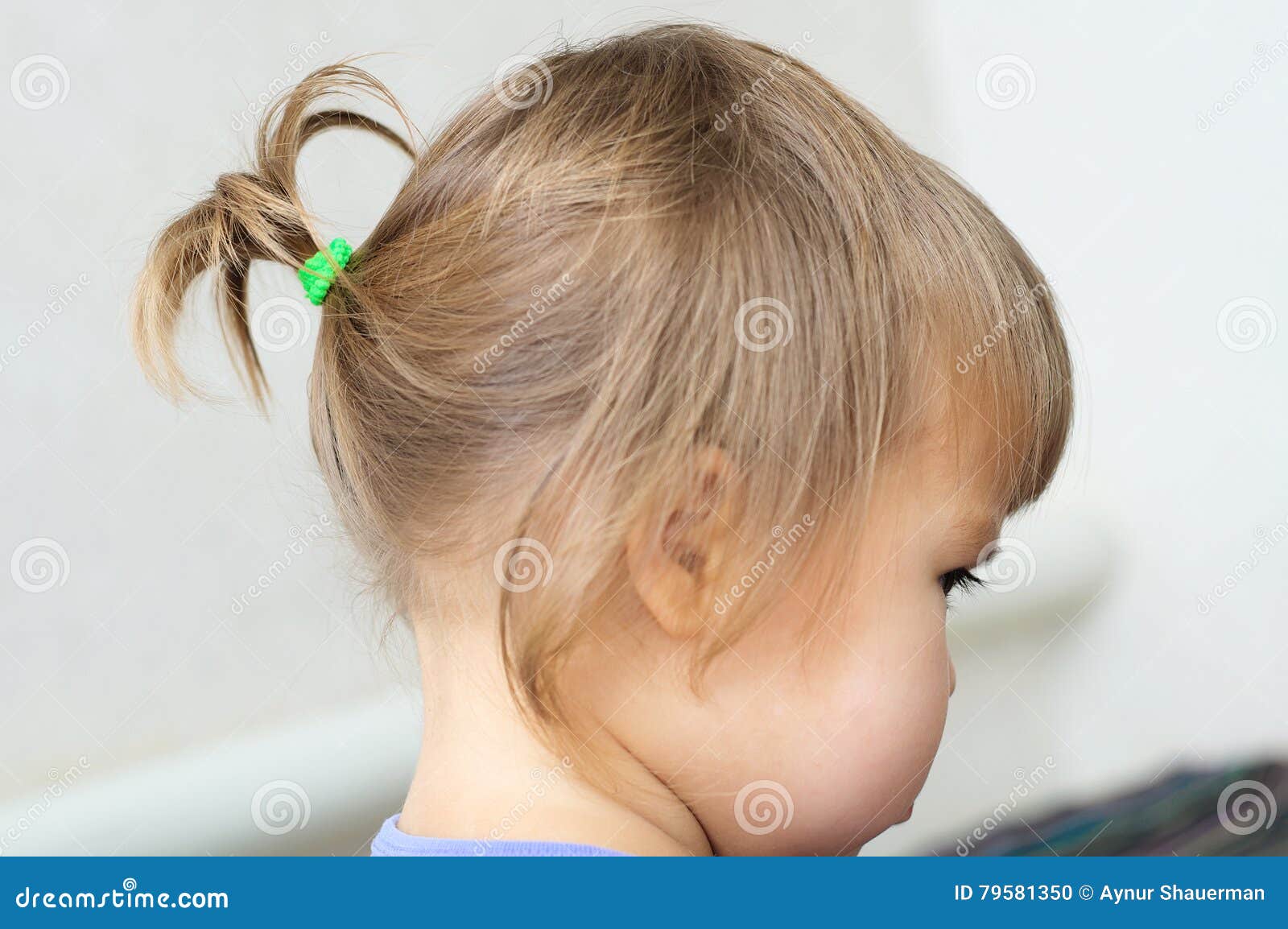 First Hair Style: Tiny Ponytail, Profile of Baby Girl Stock Photo - Image  of closeup, hairstyle: 79581350