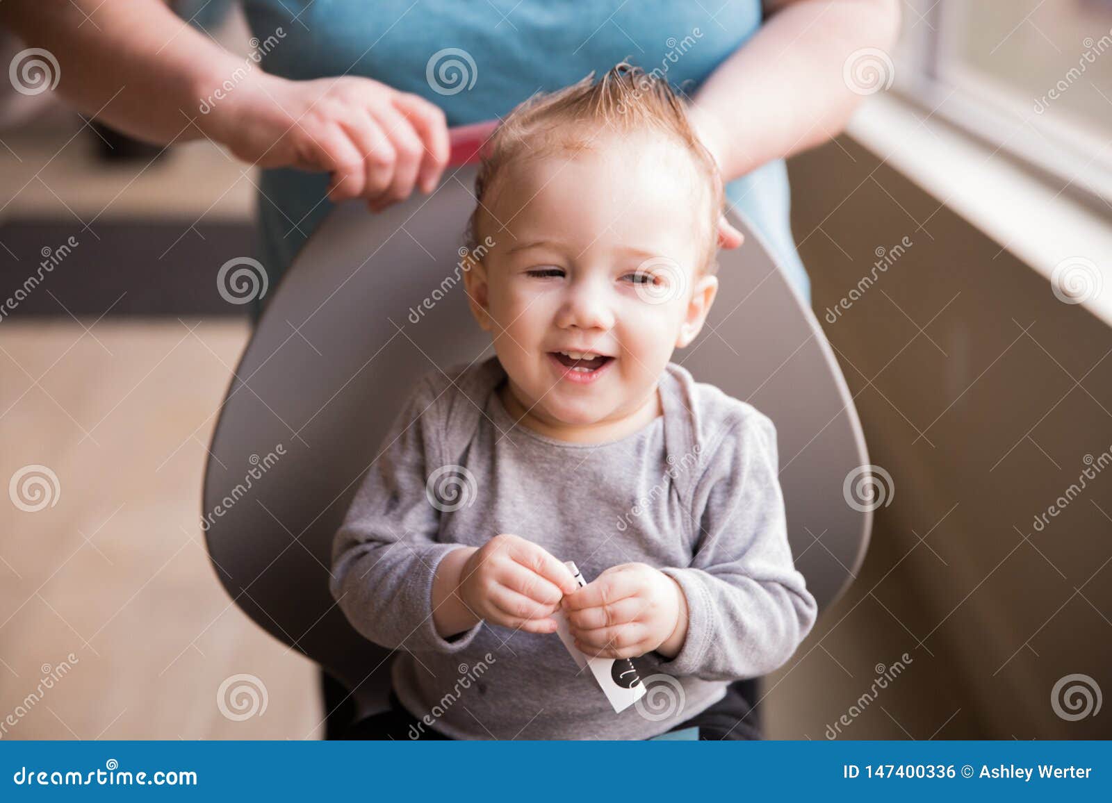 First Haircut For Toddler Boy Stock Photo Image Of Light Cute