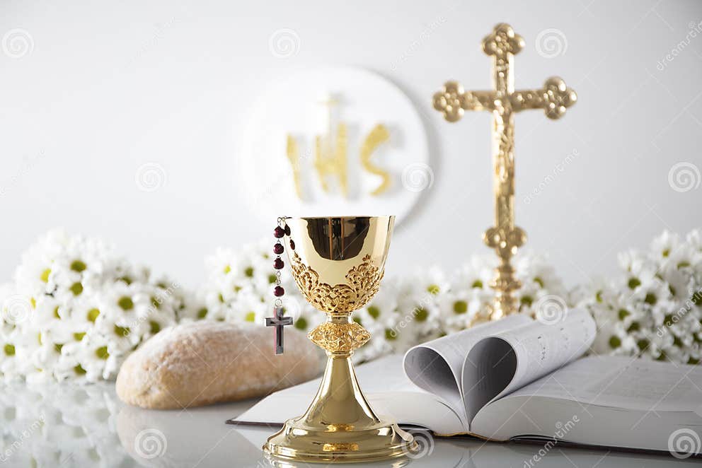 First Holy Communion. stock image. Image of bokeh, chaplain - 93012871