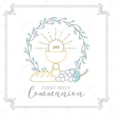First Holy Communion Invitation. Vector Stock Vector - Illustration of ...