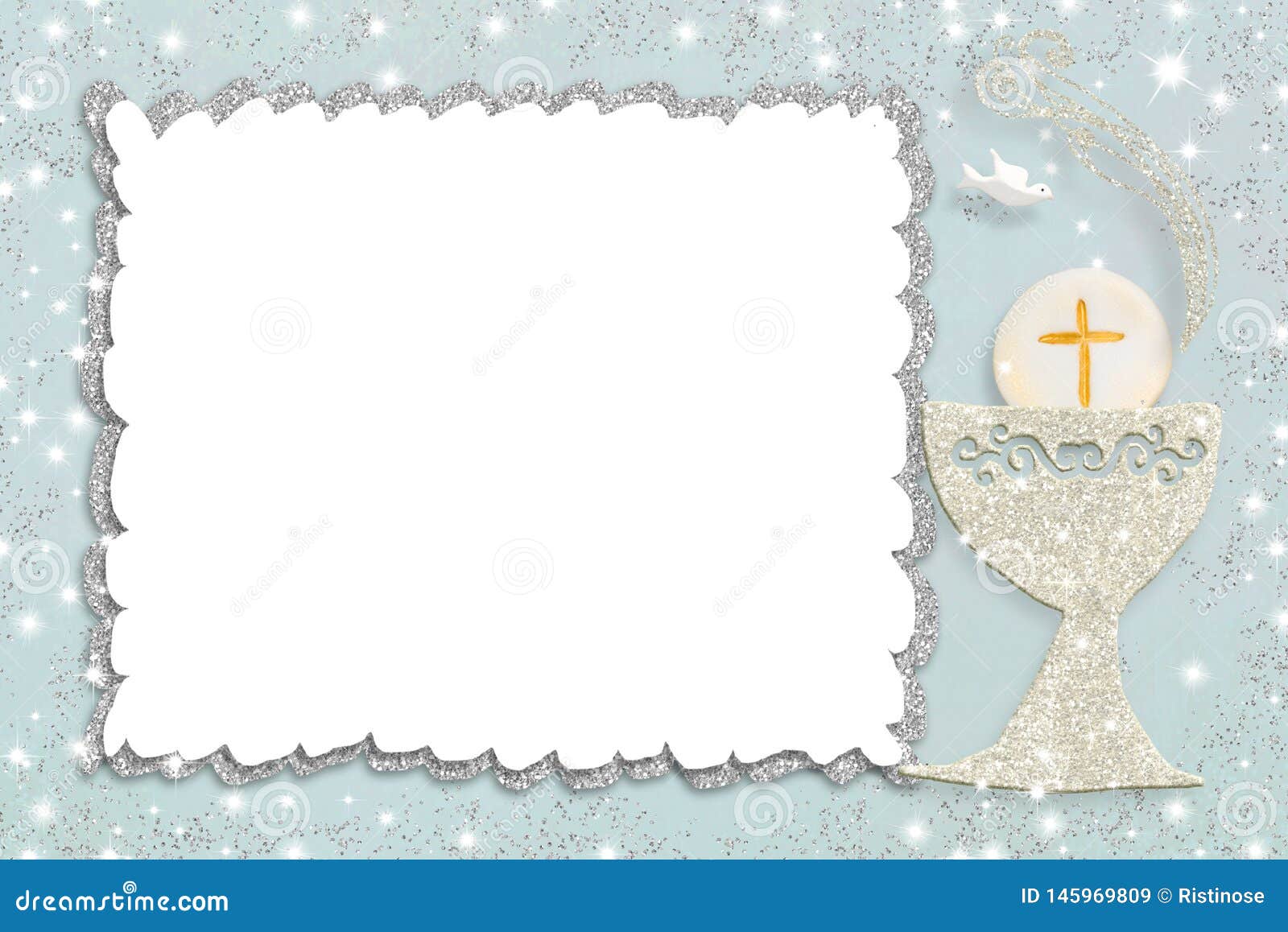 First Holy Communion Invitation Card Stock Image Image of