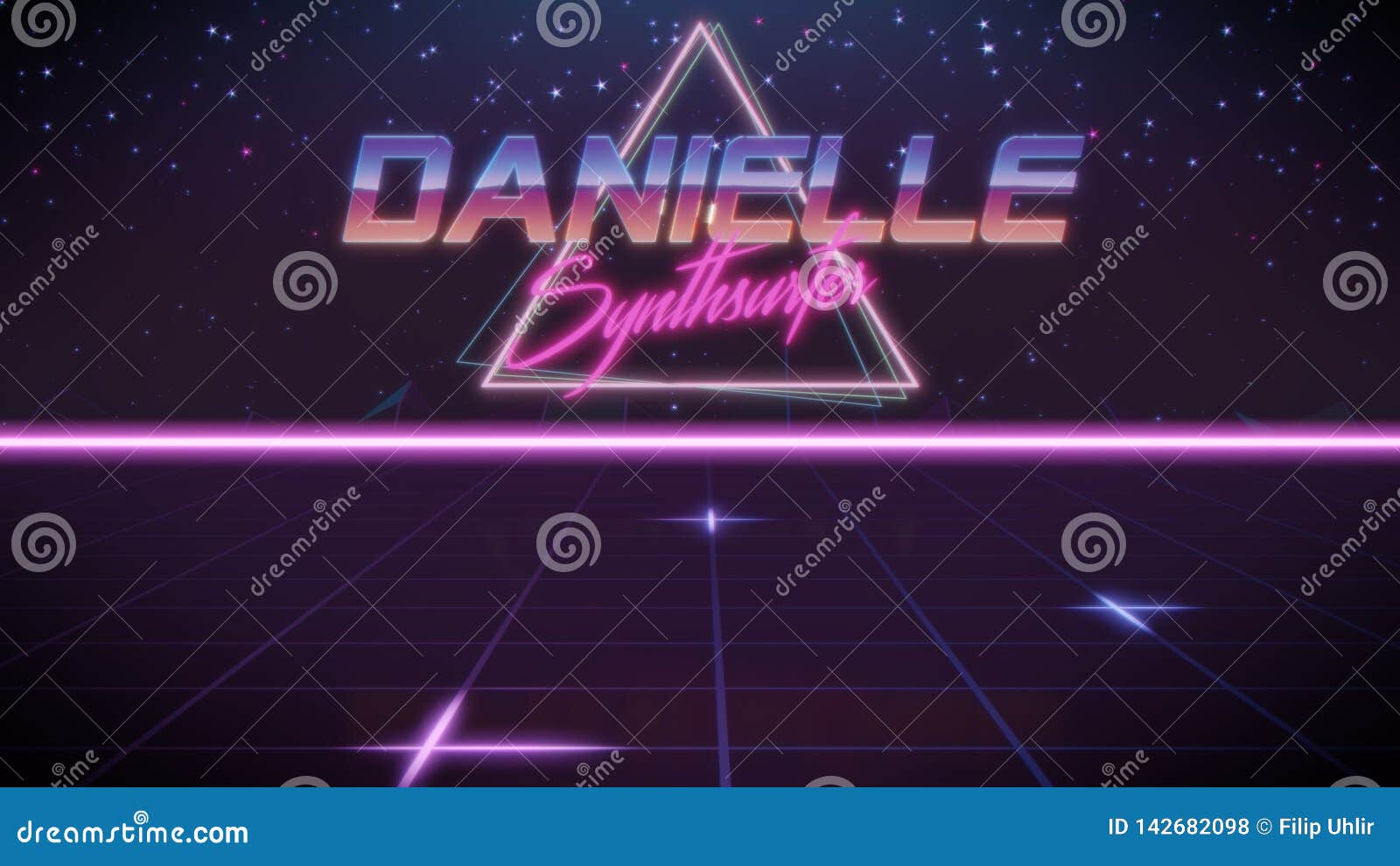 first name danielle in synthwave style