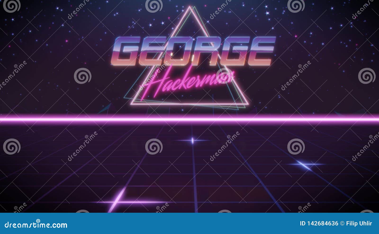first name george in synthwave style