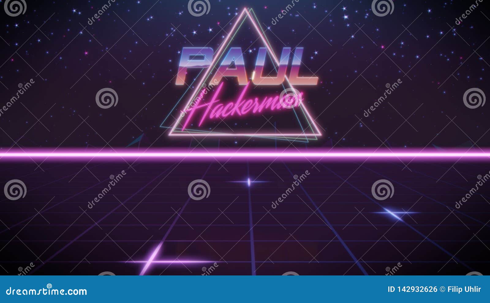 first name paul in synthwave style