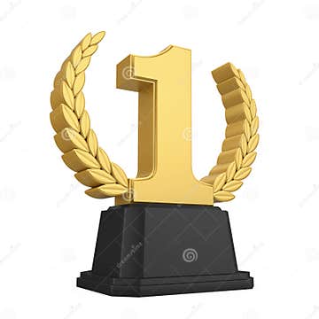 First Place Golden Trophy Isolated Stock Illustration - Illustration of ...
