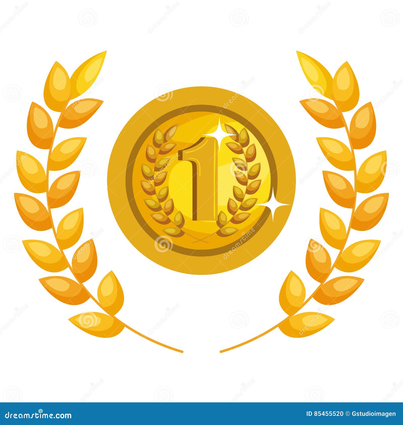First place winner award stock vector. Illustration of metal - 85455520