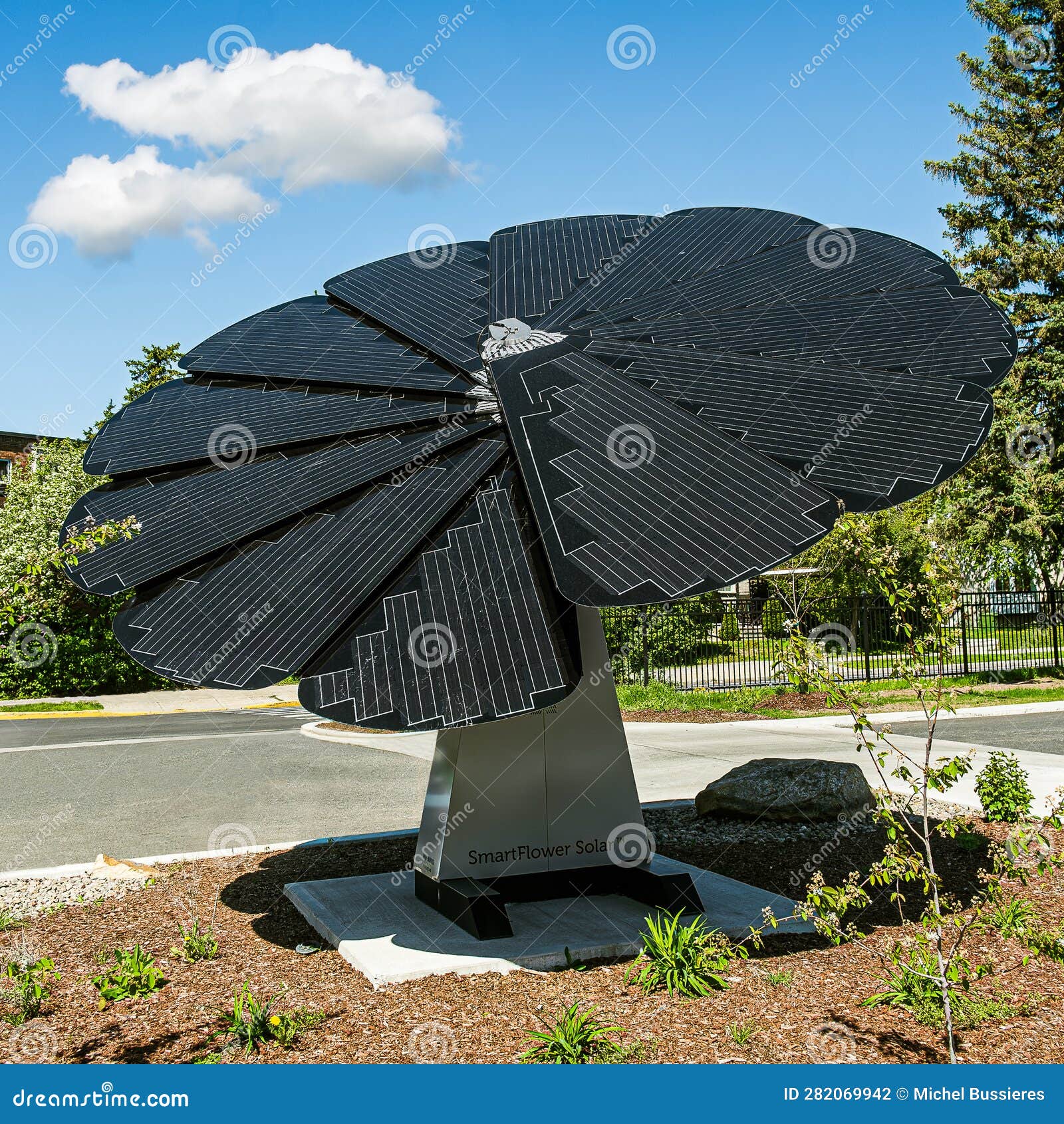 smartflower is the powerful  of the dorval campus, which will eventually be zero carbon