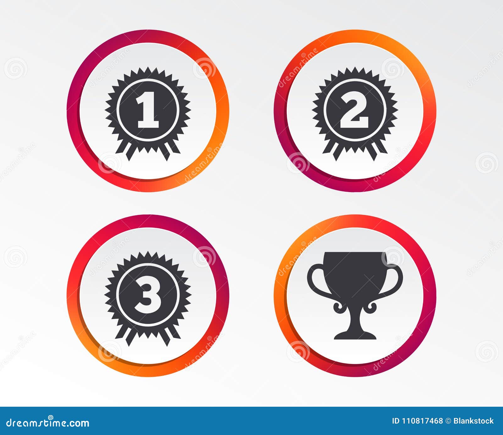 First, Second and Third Place Icons. Award Medal. Stock Vector ...
