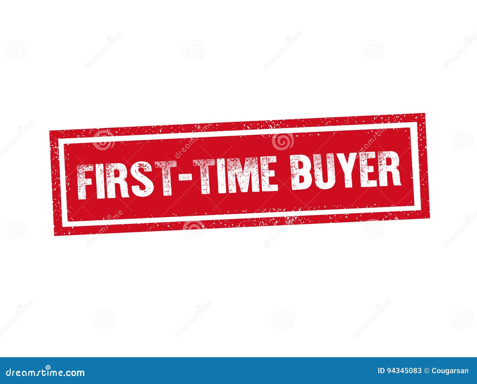 First Time Buyer Red Stamp Seal Text Message On White Background Stock Vector Illustration Of