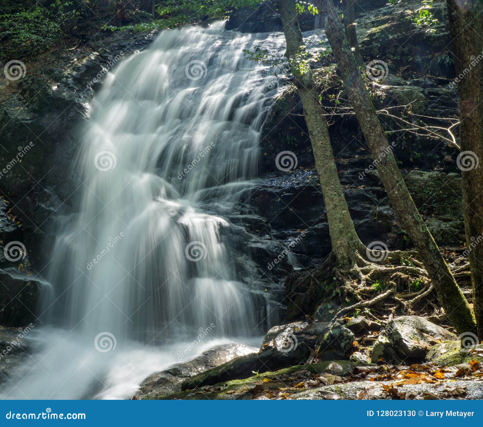 The First Waterfall at the Crabtree Falls Creek Stock Photo Image of
