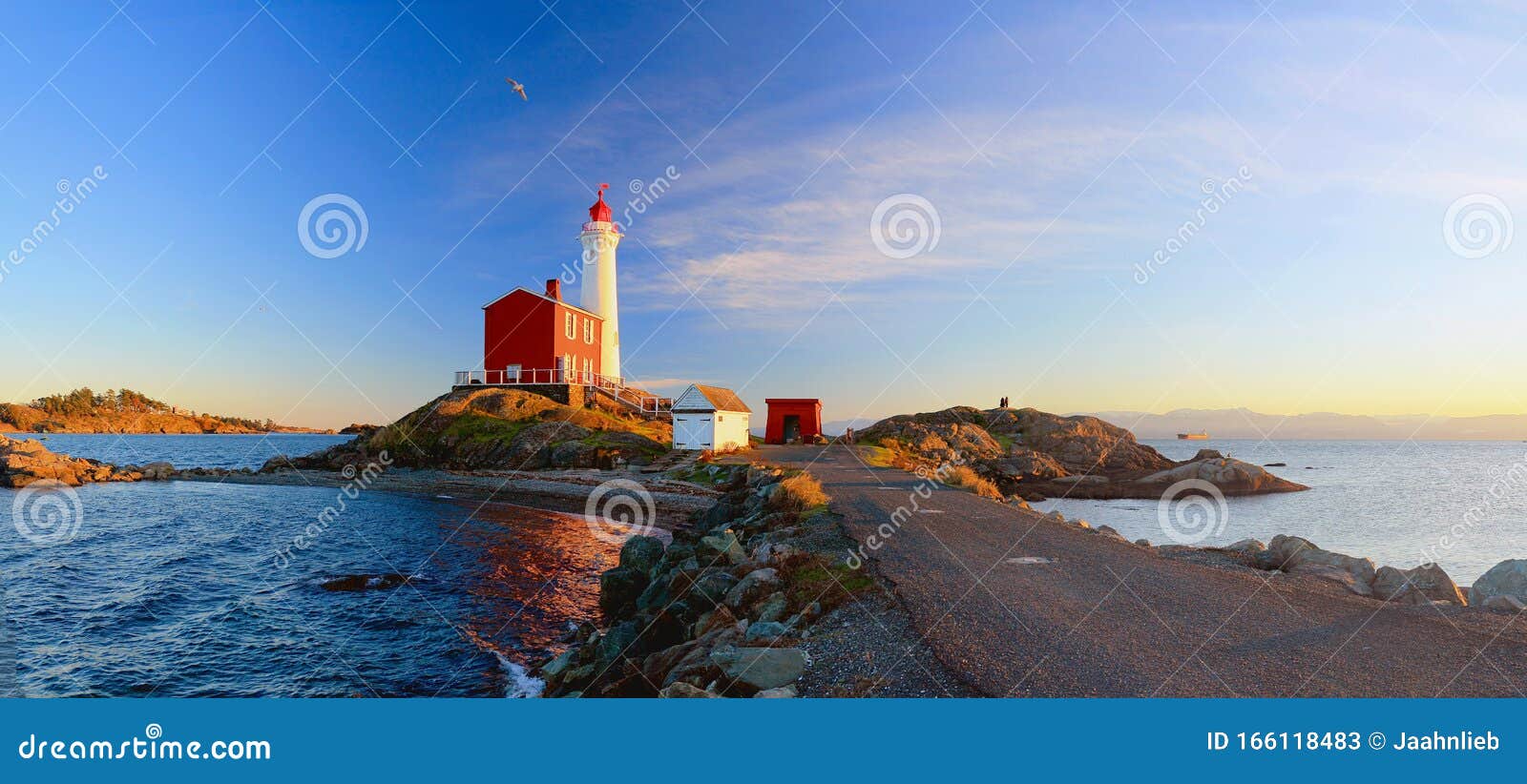 fisgard lighthouse at sunset, fort rodd hill national historic site, victoria, bc, vancouver island, canada