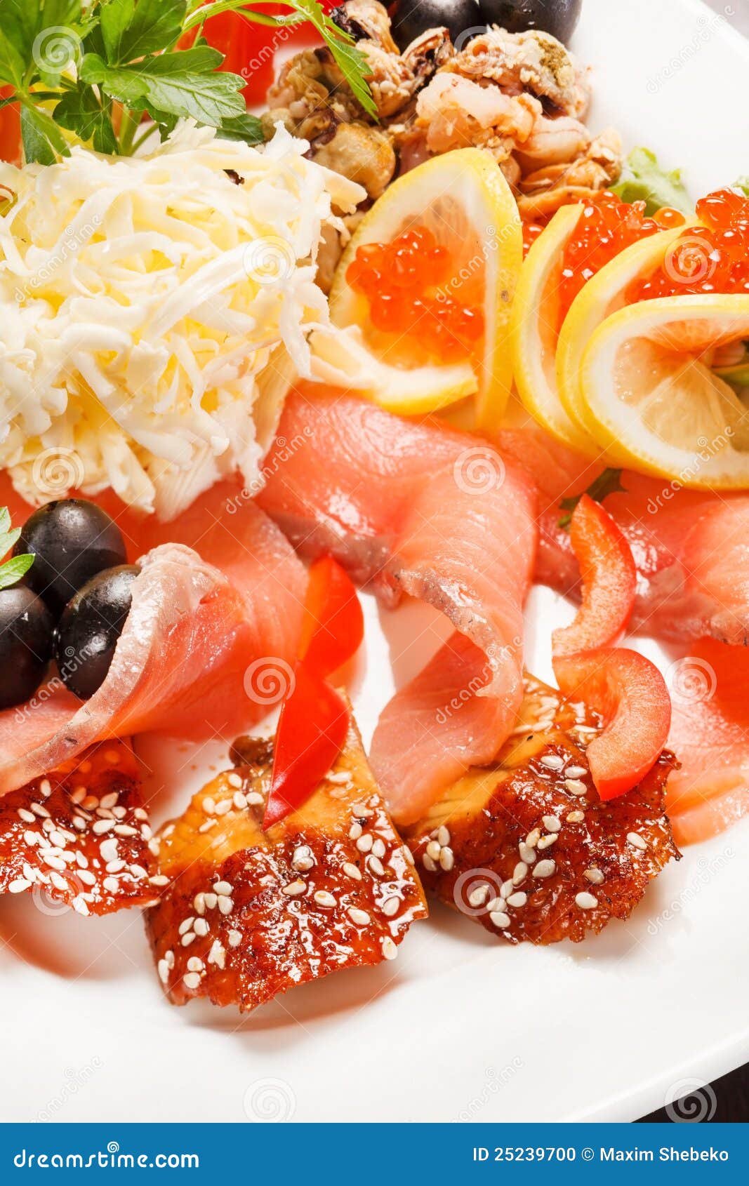 Fish appetizer stock photo. Image of salmon, party, pepper 25239700