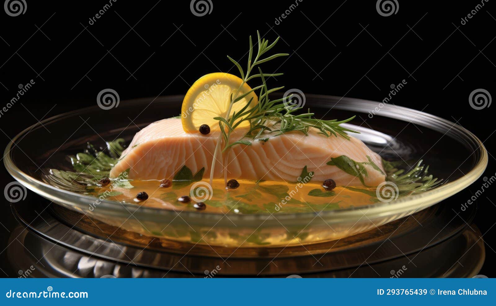 Fish in Aspic with. Fish in Jelly. Fish with Gelatin Stock Illustration