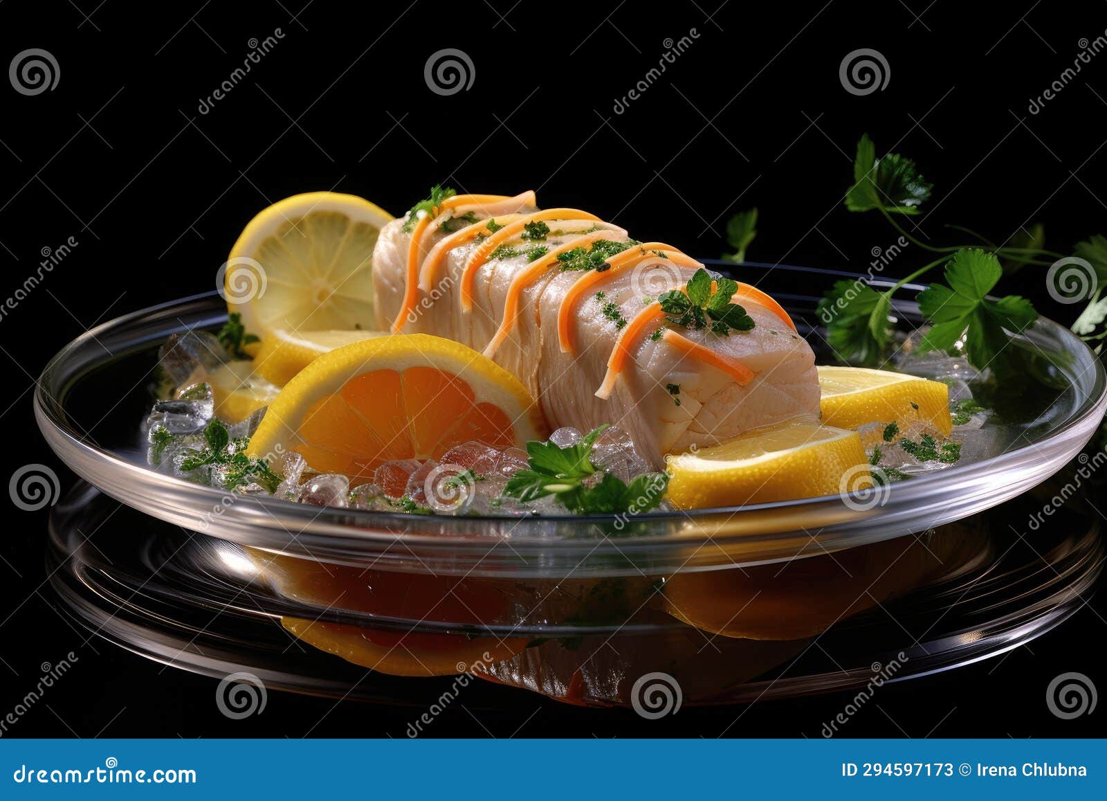 Fish in Aspic with. Fish in Jelly. Fish with Gelatin Stock Illustration